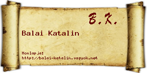 Balai Katalin névjegykártya